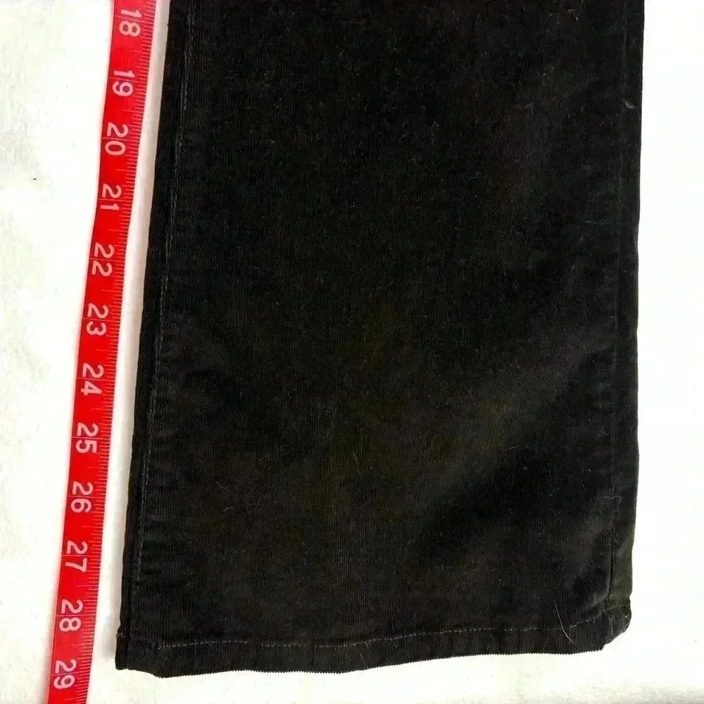 NYDJ Dark Brown “80’s” Corduroy Midrise Stretch Straight Leg Pants Size 10P - Picture 14 of 14